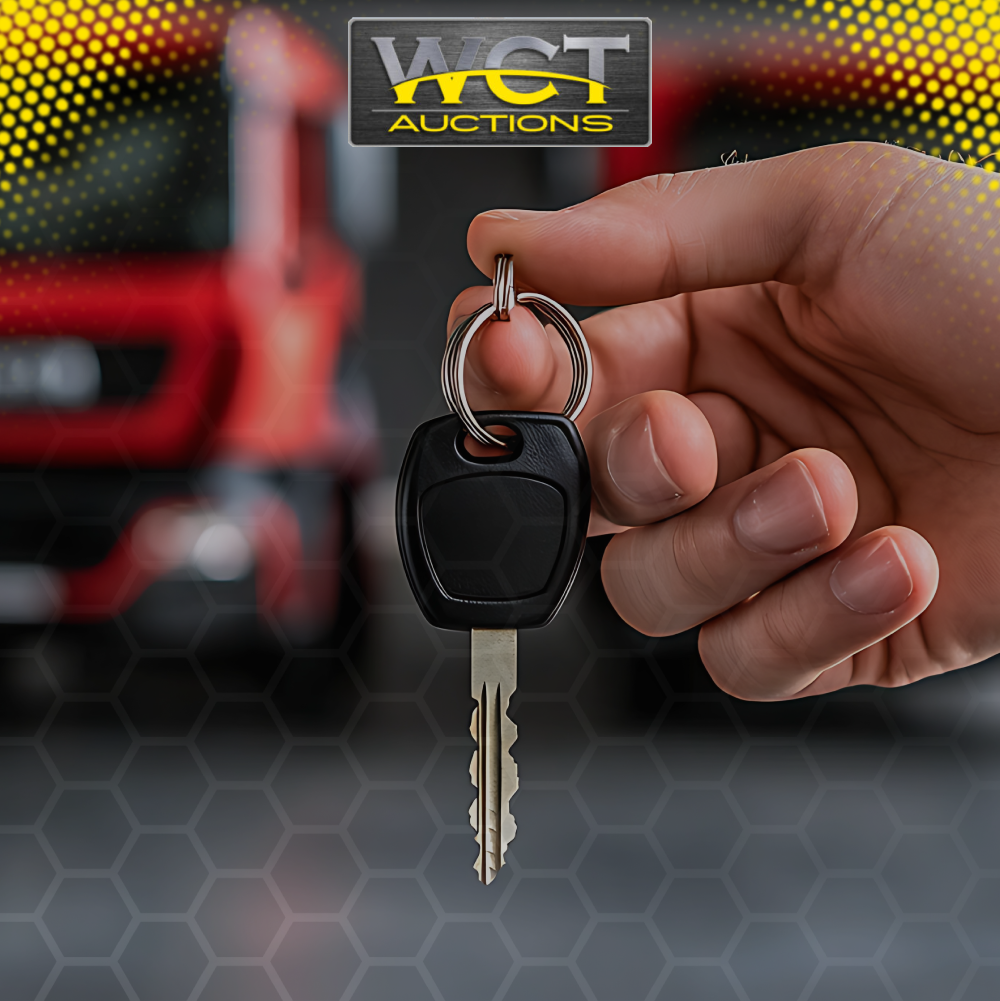 Pre-qualified commercial buyers bidding on trucks and machinery at WCT Auctions.