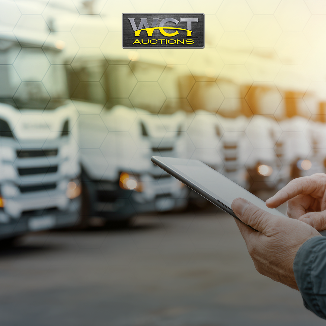 WCT Auctions commercial vehicle fleet with online bidding tablet